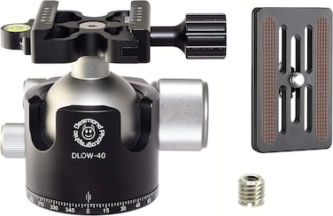 Desmond DLOW-40 40mm Low Profile Ball Head Arca Compatible w Pan Lock for Tripod