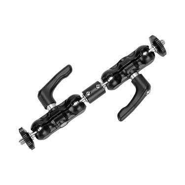 SZRIG Double 1/4"-20 Ball Head Support Holders with Upgraded Robust Central Lock Knob for DSLR Camera Flashlight/Monitor