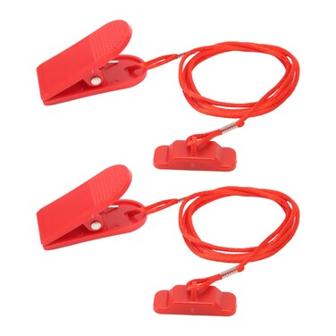 JERYS Magnet Treadmill Key, Rectangle ABS Treadmill Key Red Firm Clip 2pcs for Gym