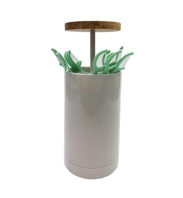 Mixixi Hand-Pressed Plastic Automatic Cotton Swab Dental Floss Toothpick Holder Pop-up Dispenser
