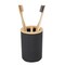 CCOJDAY Toothbrush Holder for Bathrooms, Bamboo Tooth Brushing and Toothpaste Storage Organizer for Sink, Countertop (Black)