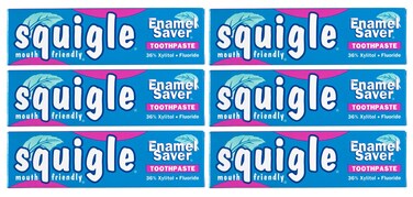 Squigle Enamel Saver Toothpaste (Canker Sore Prevention &amp; Treatment) Prevents Cavities, Perioral Dermatitis, Bad Breath, Chapped Lips - 6 Pack