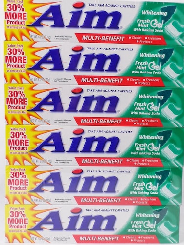 Aim Toothpaste 6 oz Tube (pack of 6) Fresh Mint gel