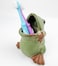 FlidRunest Kids Frogs Toothbrush Holder for Bathroom - Ceramic Animal Tooth Brush Holder Cup - Easy to Clean Toothbrush and Toothpaste Holder for Kids - Great Gift for Boy, Friends, Kids, Men