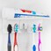 Linkidea 4 Slots Wallmount Toothbrush Holder for Bathroom, Plastic Self Adhesive Wall Mounted Tooth Brush Hanger Compatible with Colgate Extra Clean, Renewal, Oral-B CrossAction (White)