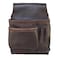 Graintex OS2202 5 Pocket Left Handed Oil Tanned Leather Nail &amp; Tool Pouch Dark Brown Color for Constructor/Electrician/Plumber