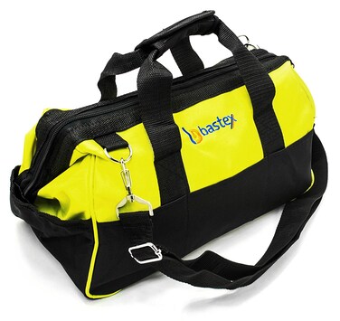 Bastex Multi Purpose Tool Bag Carrying with Adjustable Shoulder Strap. 15 inch Wide Mouth Opening with 14 Separate Pockets. Water Resistant and Perfect for the Handyman, Electricians and Plumbers