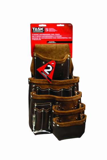 Task T77311 Leather Tool Pouch, 11-Pocket
