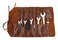 5MOONSUN5's Handmade Durable leather Construction Roll Tools Bag/Screwdriver Organizer Roll for Mechanics, 10 Tool Pockets, best for Woodcarving Knives and Other Smaller Tools