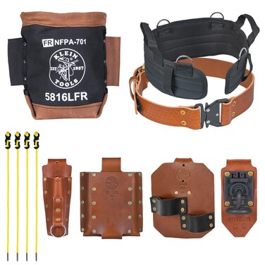 Klein Tools 5800IWBXL Ironworker Tool Holder Belt System, 8-Piece Set, Quick-Release Belt, Bolt Bag, Holders, Tension Straps, Pro Pad, X-Large