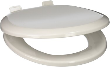 PlumbTech 260-00 Premium Slow Close Round Toilet Seat with Adjustable Hinge, White