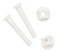 Universal White Plastic Toilet Seat Hinge Bolt Screw For Top Mount Toilet Seat Hinges, 2 Pack