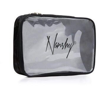 Nanshy Travel Toiletry Bag &amp; Makeup Organizer with Clear See Through Front &amp; Double Zipper - Make Up Traveling Organizer Bag - Cosmetic Case for Toiletries - 11 x 8 x 3 Inches