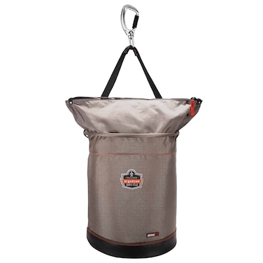 Ergodyne Arsenal 5976 XL Nylon Hoist Bucket Tool Bag - Swiveling Carabiner, Zipper Top