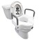 Carex E-Z Lock Raised Toilet Seat with Handles - 4.5 Inch Toilet Seat Riser with Arms, Toilet Riser Fits Most Toilets, Elongated or Round, Toilet Seat Lifter, White