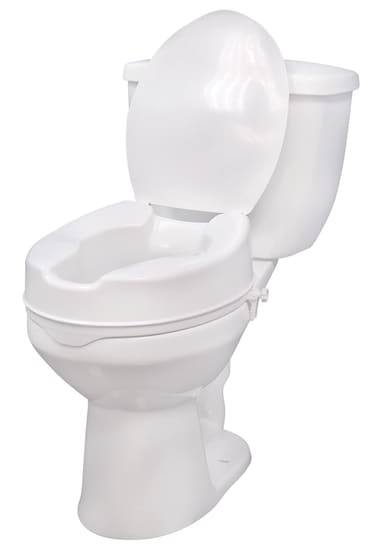 Drive Medical Raised Toilet Seat with Lock and Lid, Standard Seat, 4