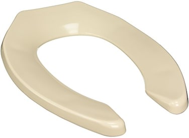 PlumbTech 421SSC-02 Commercial Elongated Heavy Duty Open Front Toilet Seat, Biscuit