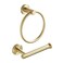 FAIRGIA Toilet Paper Holder Towel Ring Brushed Gold Bathroom Hardware Hand Towel Holder Bathroom Accessories Set Wall Mount Stainless Steel 2 Pieces