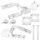 Joez Wonderful 2 Sets White Plastic Toilet Seat Hinge Replacement with Bolts Screw and Nuts, Universal Toilet Seat Bracket Hardware for Replacement &amp; Repairs