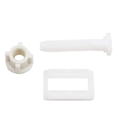 12-Pack Toilet Seat Hinge Plastic Bolt Screws and Rectangular Nut White Plastic Toilet Seat Bolts
