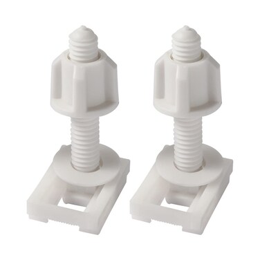 Msjderr 2 pc White toilet seat bolts,Plastic toilet seat screws replacement