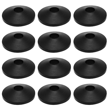 LT Easiyl 12pcs Toilet Seat Fixed Seals Toilet Seat Rubber Washers Toilet Seat Rubber Fitting Black Fixture Tapered Rubber Gasket Toilet Seat Non Slip Seal