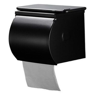 VUFVOID Toilet Paper Cover, Black Toilet Paper&iuml;&frac14;&OElig;Waterproof Stainless Steel Toilet Paper Roll Holder Cat Dog Proof Toilet Tissue Holder for Bathroom Matte Black Toilet Paper Holder