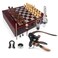Wine Gifts for Men Luxury (Stainless Steel)+ Chess Game (10 in1)  Birthday Gift for Men   Wine Opener and Aerator Set   Professional Wine Opener   Wine Accessory Set   Wine Corkscrew (Wine Red)