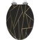 Elongated Toilet Seat Modern mosaic in black and gold Resin Toilet Seat with Quietly Close Quick Release Hinges Decorative Toilet Seat with Cover Easy to Clean and Install