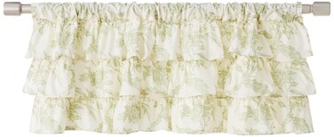 Laura Ashley Home - Cotton Pole Top Valance, Stylish &amp; Lightweight Window Treatment for Home Decor (Natalie Sage, 50" x 18")