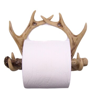 Antler Toilet Paper Holder, Wall Mounted Bathroom Decoration, Rustic Cabin D&Atilde;&copy;cor, 8 Inches