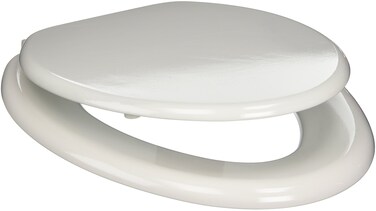 PlumbTech 102-00 Standard Grade Molded Wood Elongated Toilet Seat, White