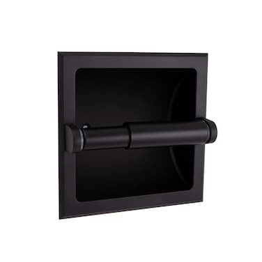 Design House 544554 Millbridge Recessed Wall Mounted Toilet Tissue Paper Roll Holder Hardware Accessory for Bathroom Matte Black