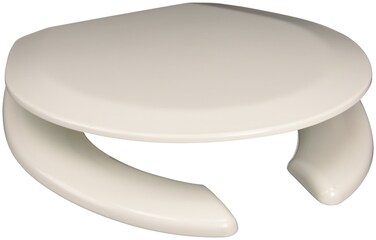 PlumbTech 115-00 Deluxe Molded Wood Round Toilet Seat with Adjustable Hinge, White