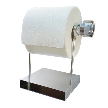 TP Ledge &acirc;&euro;&ldquo; Multi-Purpose Double Shelf Hangs Below Existing Toilet Paper Holder