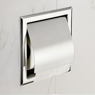 LUANT Recessed Paper Holder for Bathroom Storage, Toilet roll Holder, Stainless Steel, Polished Chrome