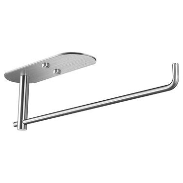 Paper Towel Holder Under Kitchen Cabinet - Self Adhesive or Drilling Paper Towel Holder Stick on Wall for Kitchen, Bathroom, Cabinets, SUS304 Stainless Steel - Silver