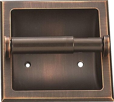 Rocky Mountain Goods Recessed Toilet Paper Holder with Rear Mounting Bracket Install Kit - Easy Installation - Saves Space in Your Bathroom - Premium Finish - Heavy Duty Metal (1, Venetian Bronze)