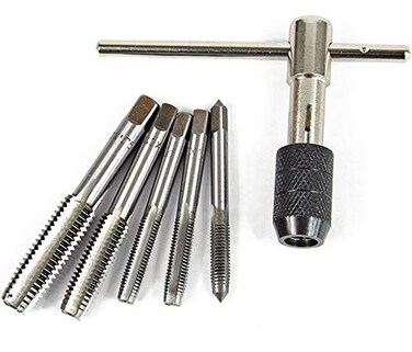 Dreamcolor 6 PCS Adjustable Metric T-Handle Tap Wrench Set M6/M7/M8/M10/M12 Threading Tool Hand Tap Set