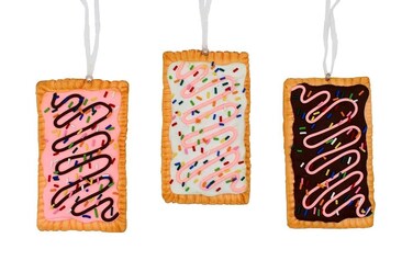 Kurt S. Adler Frosted Chocolate Strawberry Vanilla Toaster Pastry Breakfast Ornaments, 3 Assorted