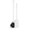 mDesign Plunger and Brush Set for Toilet Bowl - Hidden, Modern Toilet Brush and Plunger Set with Caddy - Brush Cleaner and Plunger Combo with Holder for Bathroom - Hyde Collection - White