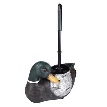 Mallard Duck Toilet Brush with Holder, Rustic Bathroom Decoration, Cabin Home Accessory