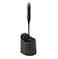 Comfort Rubber Ergonomic Grip Black Toilet Bowl Brush Under Rim Lip Brush and Storage Caddy for Bathroom