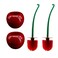 Cherry Toilet Bowl Brush Holder: 2 Set Cute Stand Bathroom Toilet Cleaner Brushes - Deep Cleaning Small Size Plastic Toilet Scrubber (Red)