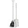 mDesign Plunger and Brush Set for Toilet Bowl - Hidden, Modern Toilet Brush and Plunger Set with Caddy - Brush Cleaner and Plunger Combo with Holder for Bathroom - Hyde Collection - Silver