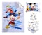 NoJo Disney Mickey Mouse Clubhouse Buddies Multi Colored Goofy, Pluto, and Donald Duck 4 Piece Toddler Bed Set - Comforter, Fitted Bottom Sheet, Flat Top Sheet, and Reversible Pillowcase