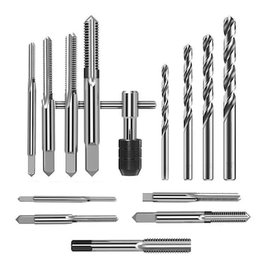 Wixine 14PCS/Set Tap Drill Wrench Tapping Threading Tool M3-M8 Screwdriver Tap Holder Hand Tool Thread Metric Plug Tap Screw Taps