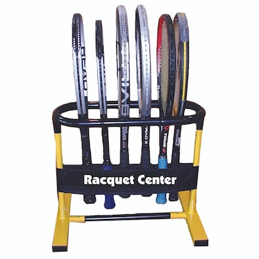 Oncourt Offcourt Racquet Center - Tennis Racquet Holder   Safely Holds Up to 15 Adult Racquets   No-Scratch Surface   No Tools Required for Assembly
