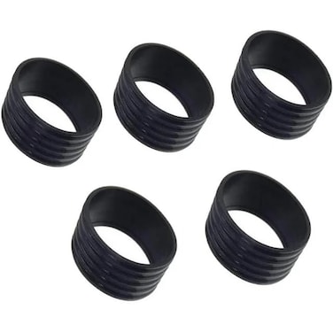 Jinshining 5Pcs Black Tennis Racket Handle Rubber Ring Stretchy Tennis Racquet Band Overgrips, Tennis Racket Grips,Racquet Accessories