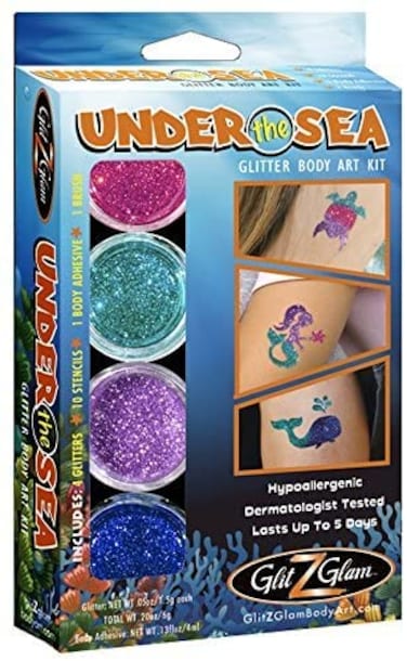 Under the Sea Glitter Tattoo Kit - Temporary Tattoos &amp; Body Art Multicolor